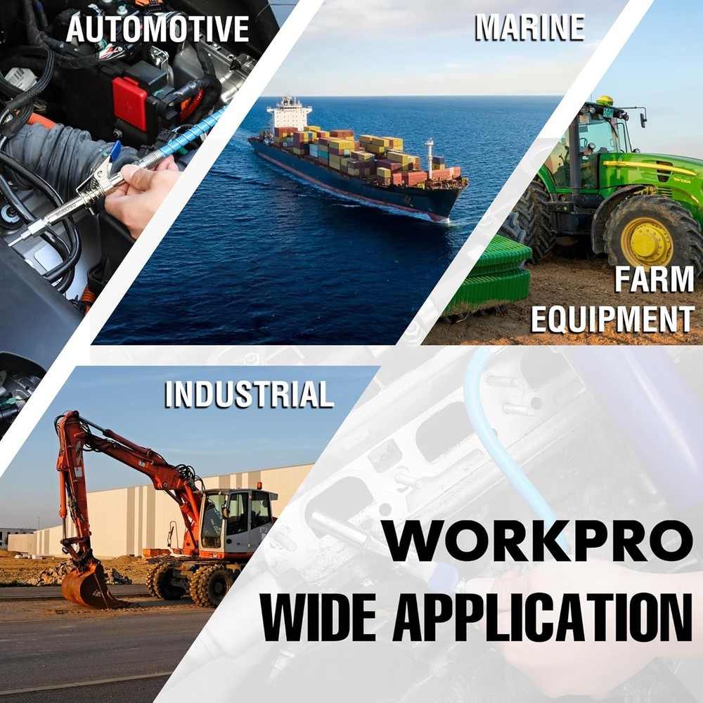 WORKPRO Grease Gun Coupler Set, Quick Release Grease Gun Coupler with Grease Gun