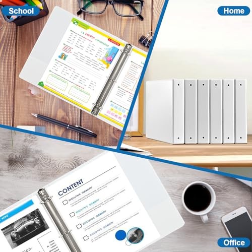 1.5-Inch 3-Ring Binder with Pockets, 1-1/2’’ Clear View Binders 1.5 Inch White