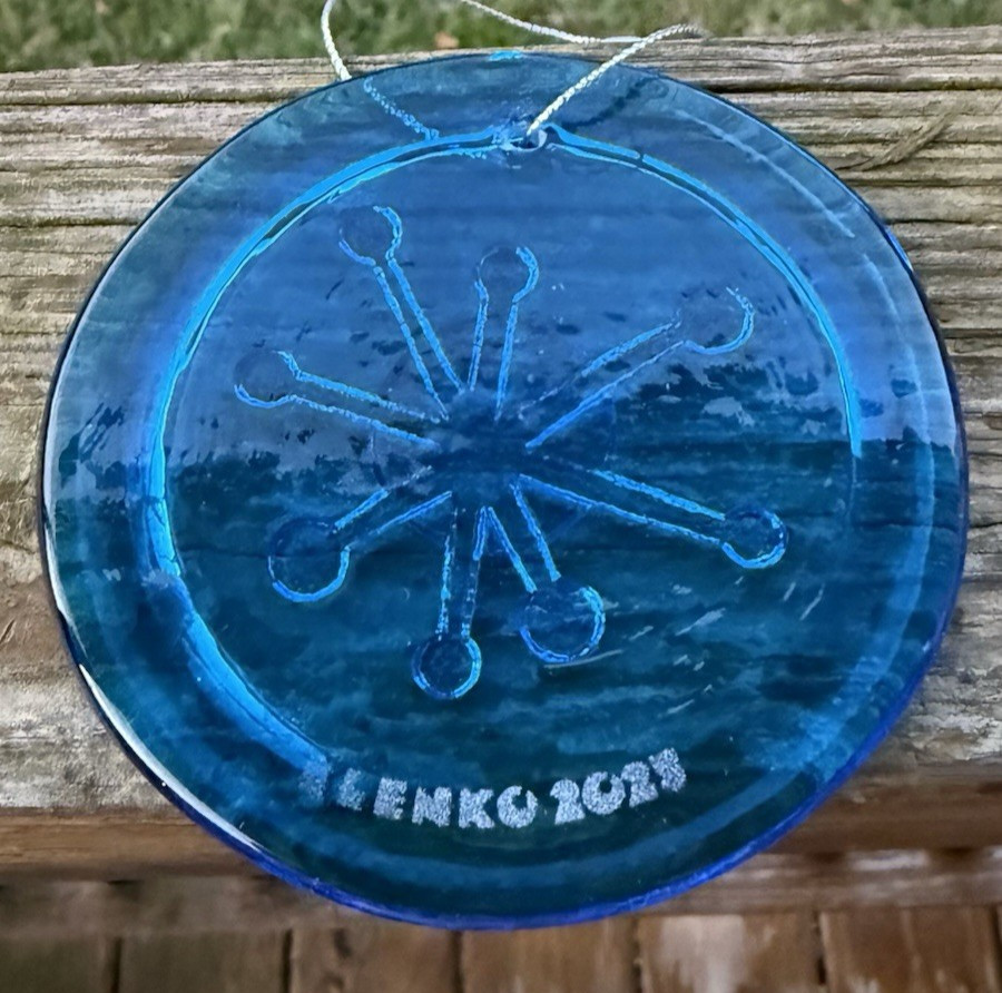 Blenko Glass Suncatcher - ModMas Snowflake - Turquoise