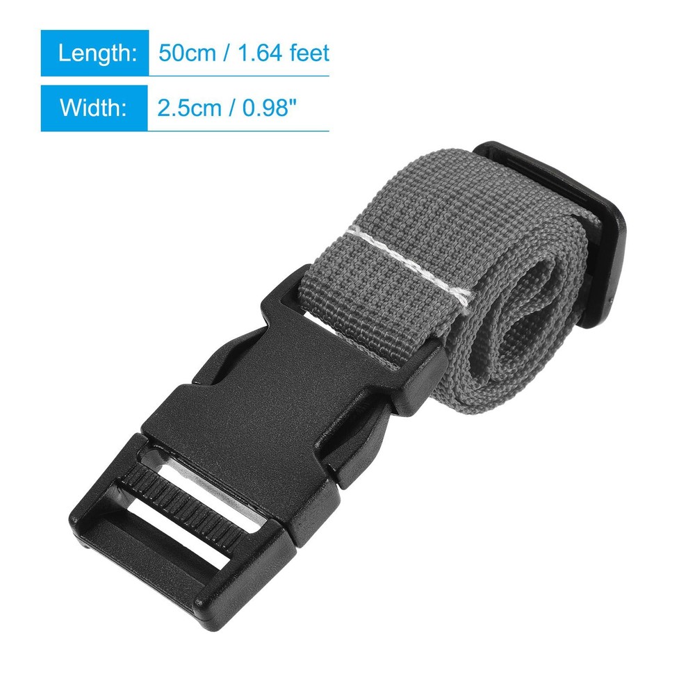 Utility Strap with Buckle 1x20 Inch Polyester Quick Release Belt(Gray)