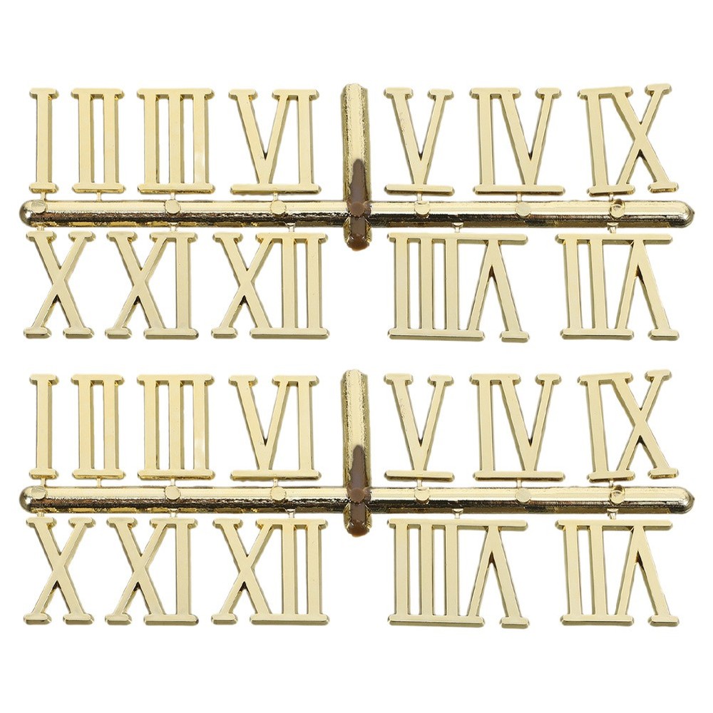 2 Sets Clock Numbers for Making Electroplated Hands Roman Numerals Components