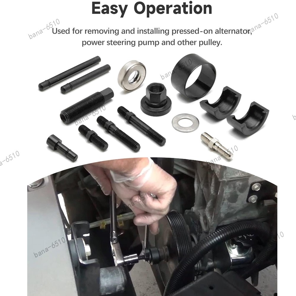 13PCS Power Steering Pump Pulley Puller Remover & Alternator Installer Tool Kit