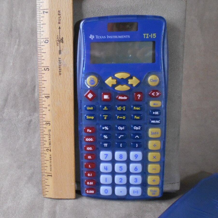 Texas Instruments TI-15 Explorer Elementary Calculator w/Cover Solar Powered