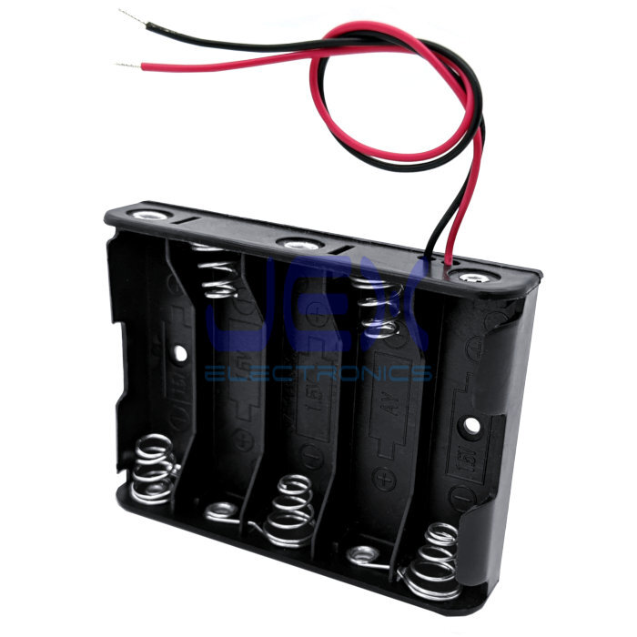 Five/5X AA DIY Flat Battery Holder Case Box Base 7.5V/6V Volt Bare Wire Ends