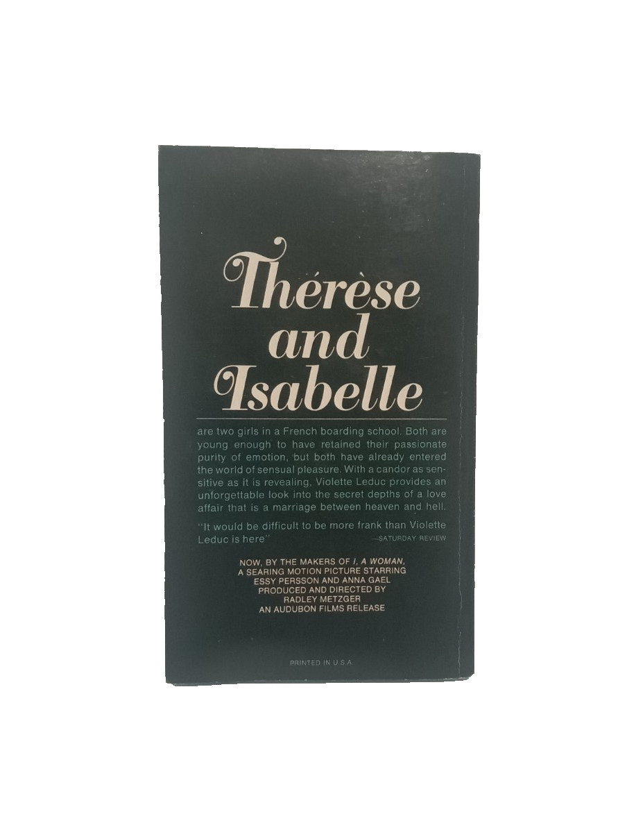 Therese and Isabelle: By Violette Leduc 1968 Ist Printing of New Dell Edition