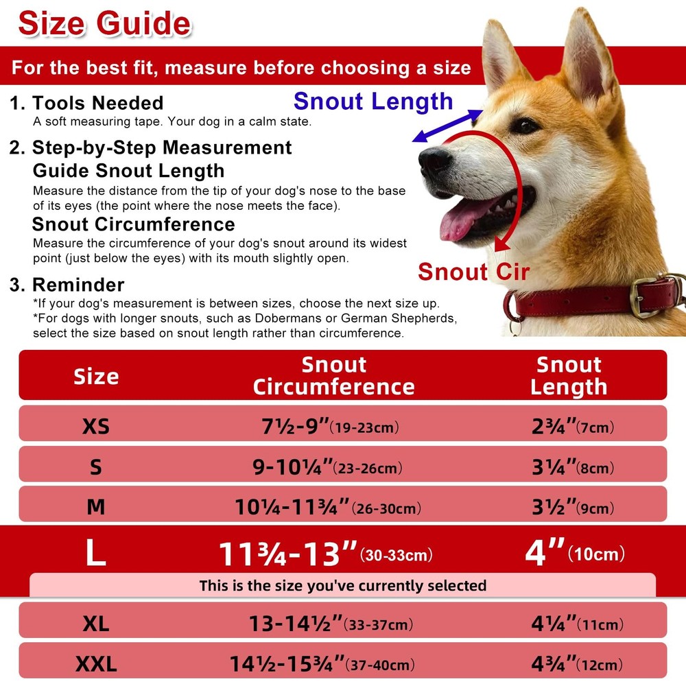 Dog Muzzle for Large & Medium Sized Dogs, Bite Proof & Anti Licking - Soft TP...