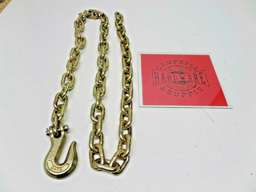 Auto Body Frame Machine Pull Chain 3/8" x 6' Grade 70 with 3/8" Grab Hook