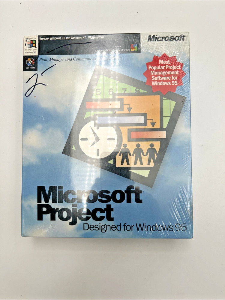Microsoft Project Software For Windows 95 CD-ROM Sealed Box