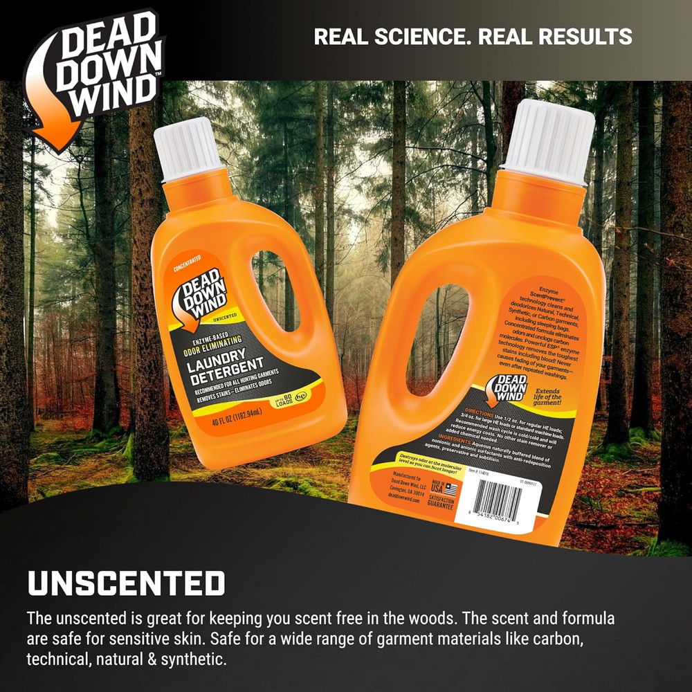 DEAD down WIND Unscented Laundry Detergent (40 Oz) - Scent Eliminating Liquid De