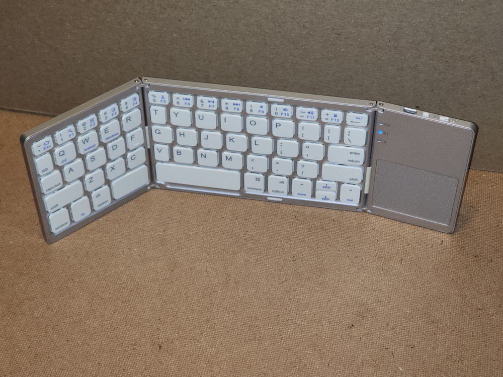 Universal Bluetooth Wireless Folding Keyboard w/Touchpad SILVER Mini Portable