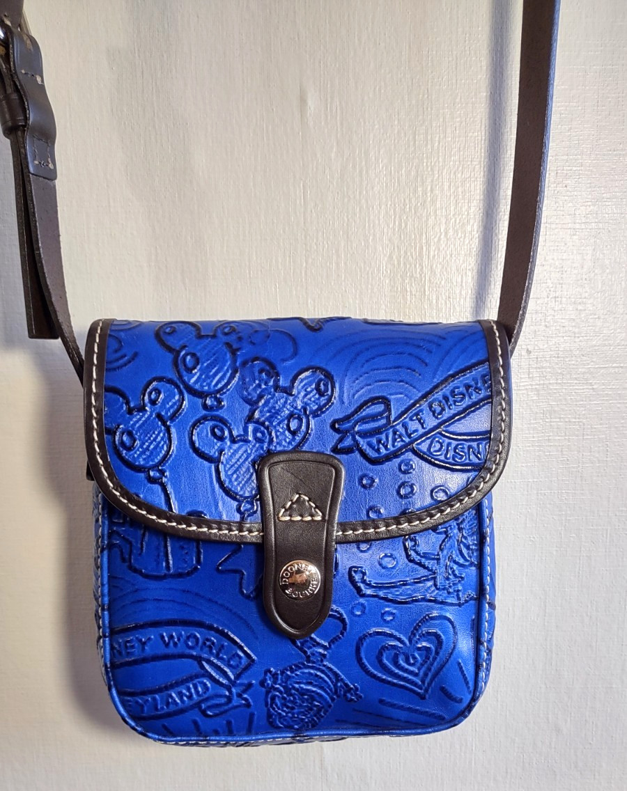 Dooney & Bourke x Disney Sketch Embossed Leather Crossbody Handbag Blue/Brown