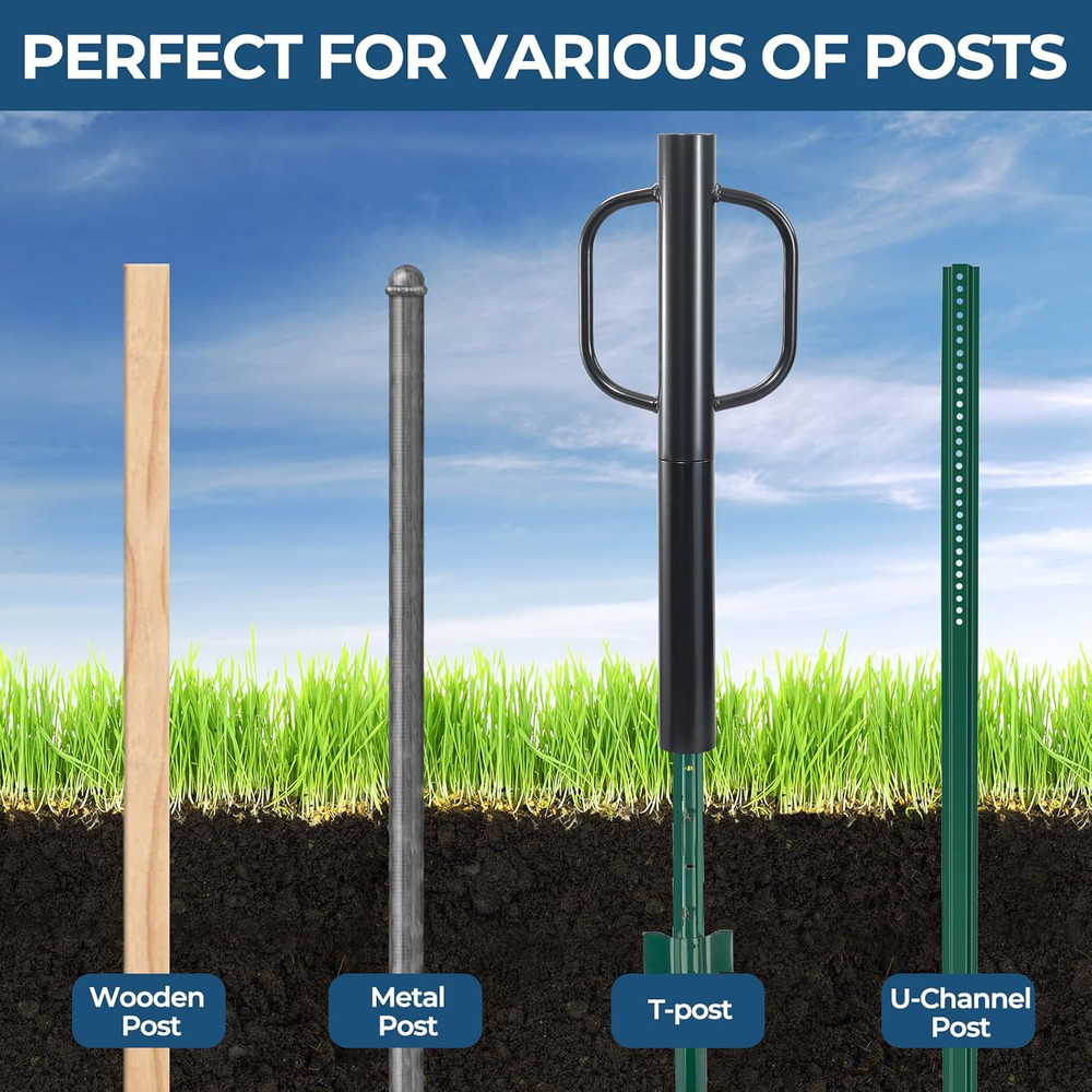20LB Heavy Duty Fence Post Driver with Handle - 2.7" Inner Diameter