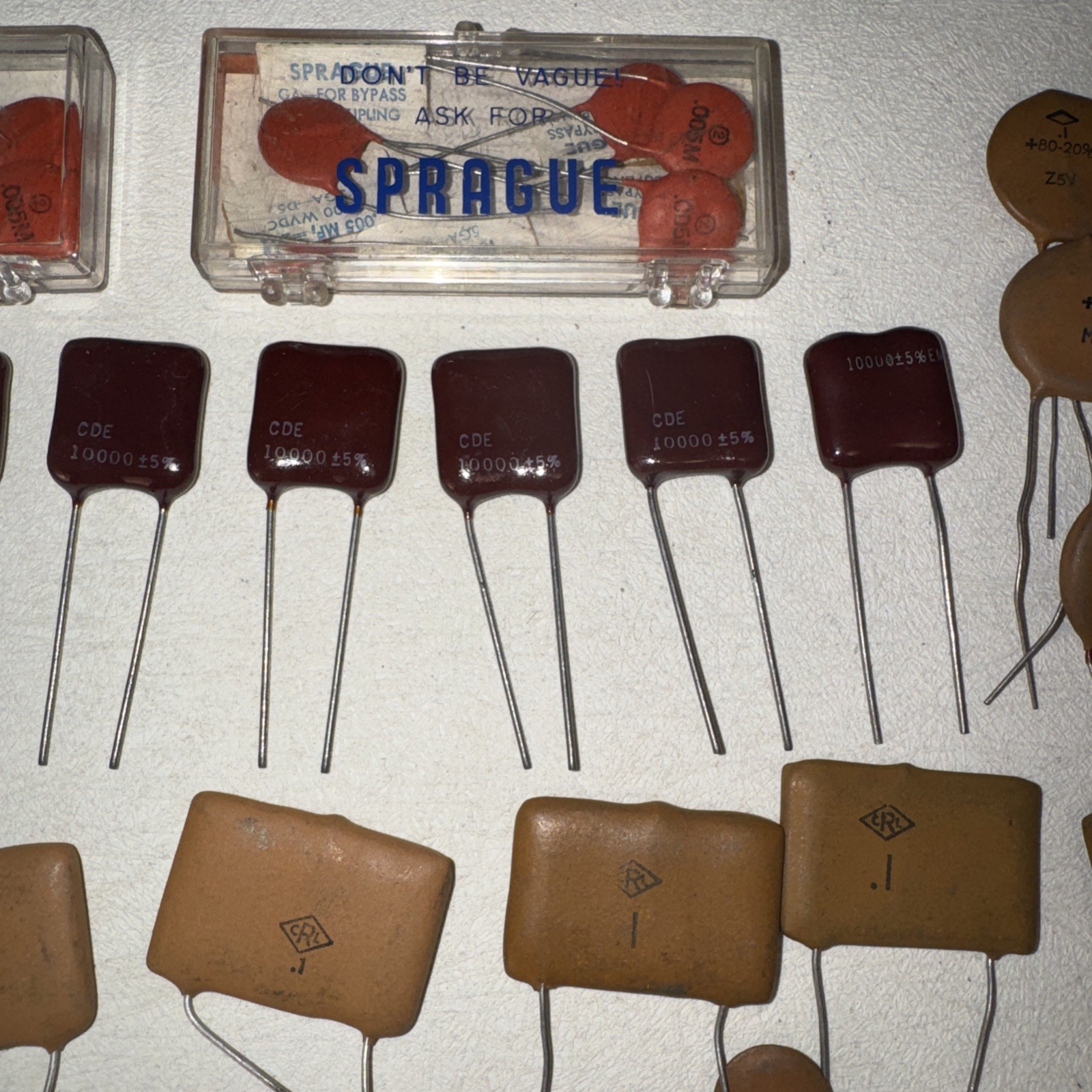 Assorted Lot of 100+ Ceramic Disc Capacitors - Variety Values, Power & Brands