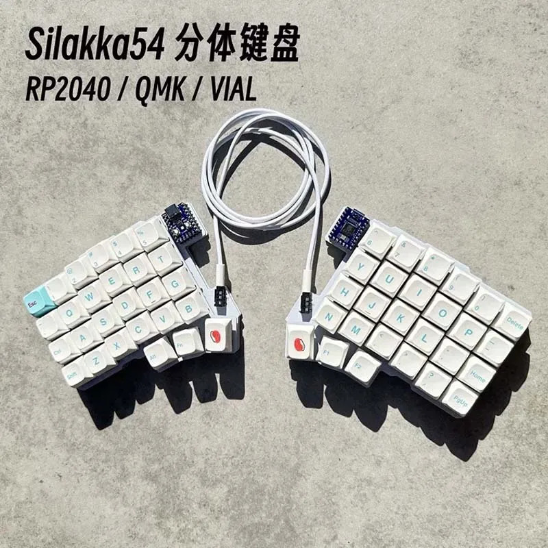 Silakka54 Split Ergonomic Keyboard Hot Swap RP2040 QMK VIAL Gaming 54Key