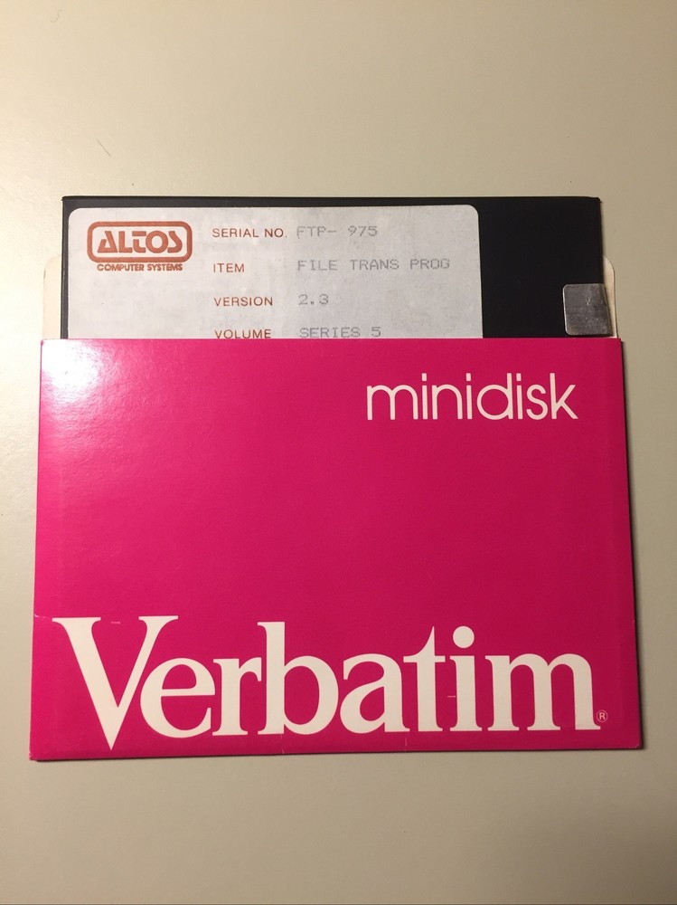 Vintage ALTOS Computer Systems File Trans Program 5.25” Floppy Disk VHTF