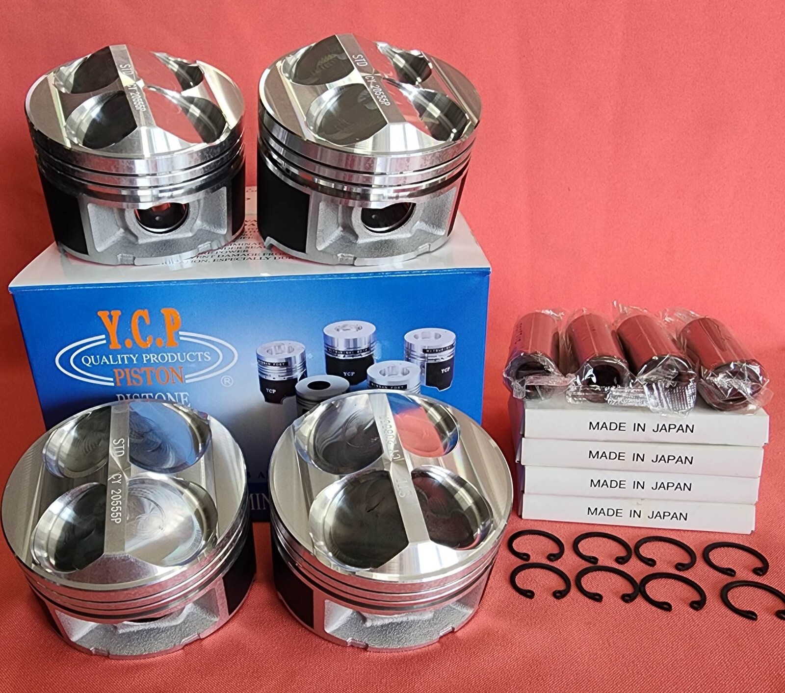 84mm High Compression YCP Pistons + JAPAN Rings Honda Acura B20 FULL FLOATING