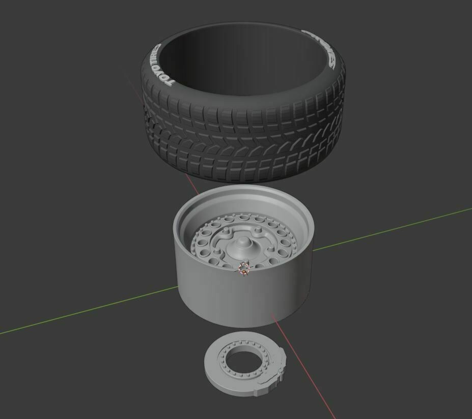 1:25-1:24 Scale Resin "Speedster" Rim and tire set