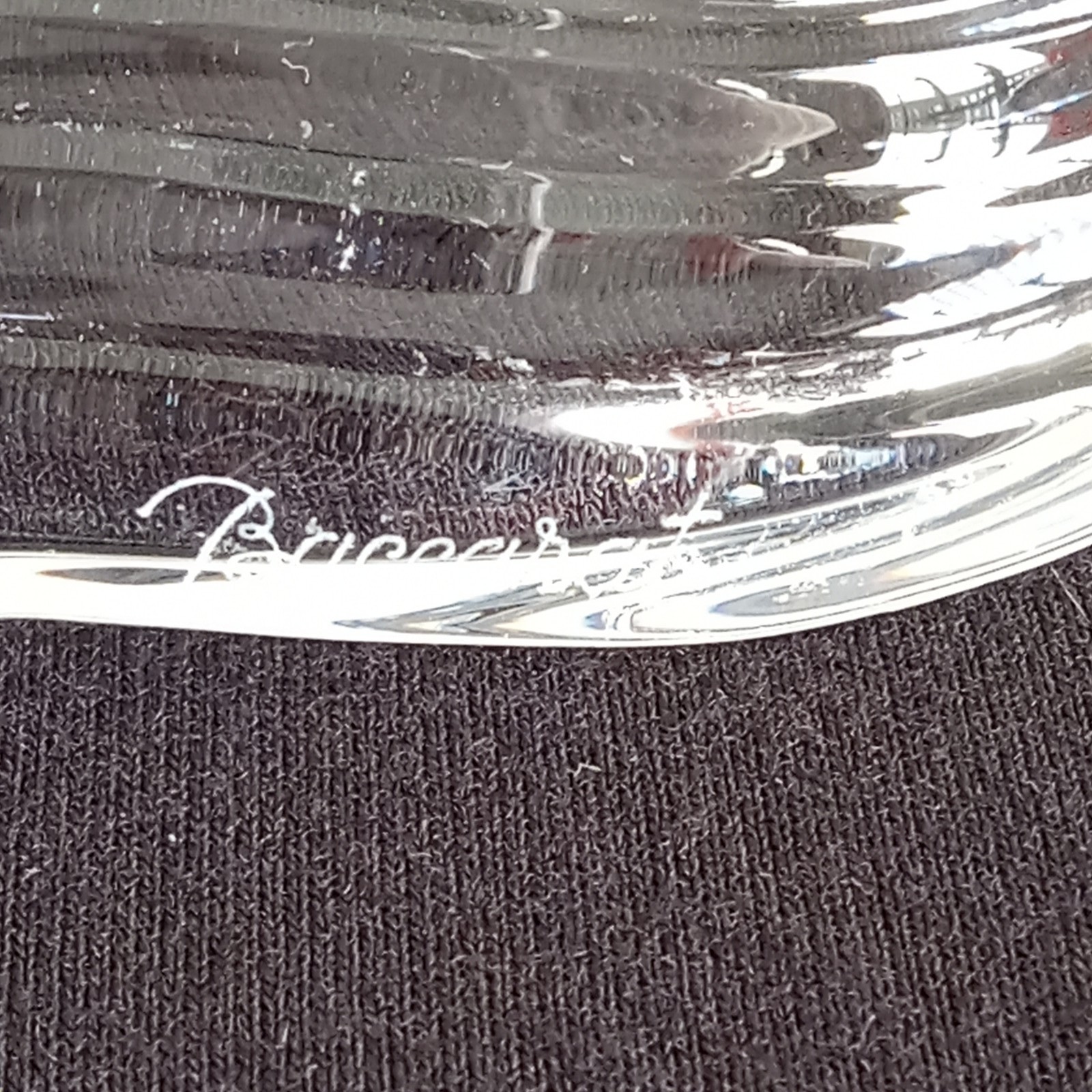 Baccarat Crystal Heart Dish Bowl Clear Ribbed France Signed Clear 4.75"