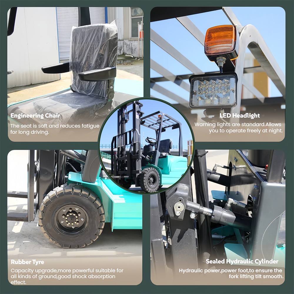 Electric Forklift Side Shift 4400lbs with Lead-Acid Battery Forklift Free Ship