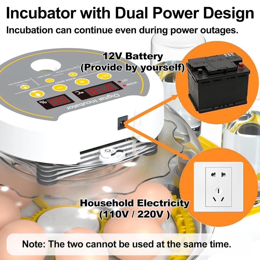 Egg Incubators for Hatching Eggs, 8/30 Chicken Egg Incubator with Automatic E...