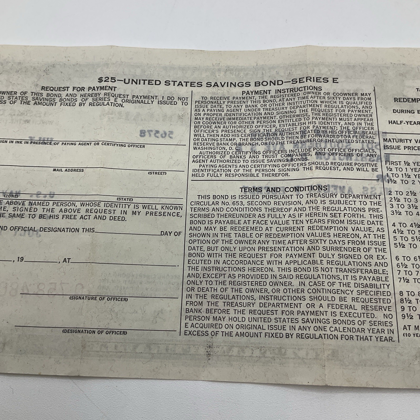July 16th, 1946 Series E $25 United States Savings Bond US Naval Gun Factory DC