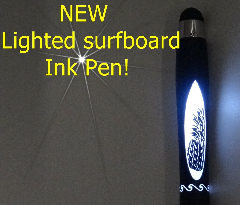 New Lighted Surfboard ink pen !  Pineapple design