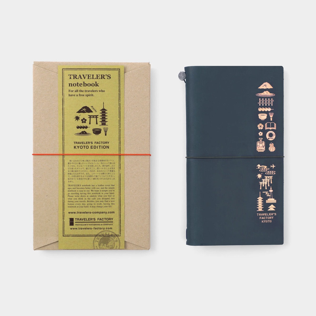 NEW Traveler's Factory Leather Cover Notebook KYOTO LIMITED EDITION Blue