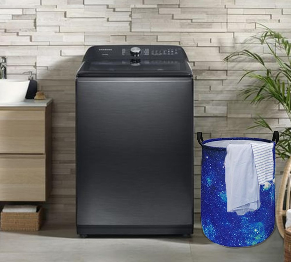 HUAYEE Round Laundry Hamper Storage Basket Fabric Material Storage Hamper Org...