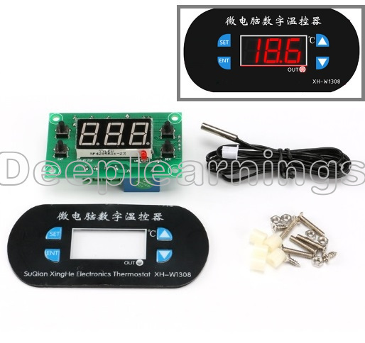 AC 220V LED Digital Thermostat Temperature Alarm Controller Meter Module Red