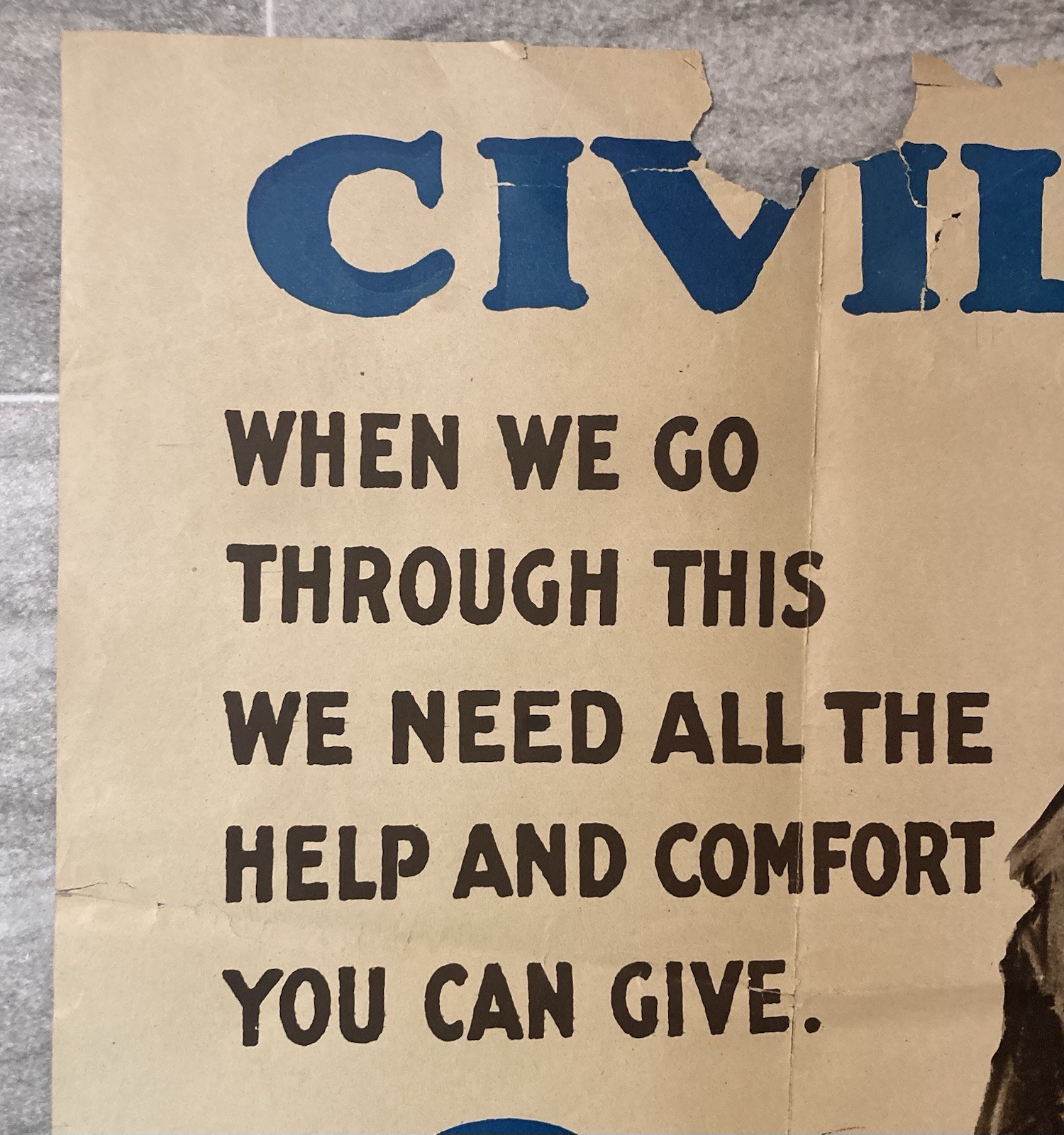 ORIGINAL 1918 WW1 UNITED STATES MILITARY POSTER CIVILIANS JEWISH WELFARE BOARD