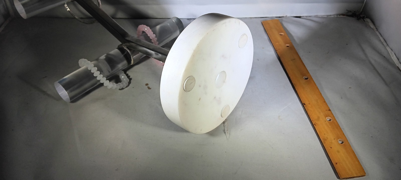 Marble Lucite & chrome 2 Tier T Bar Rack VINTAGE