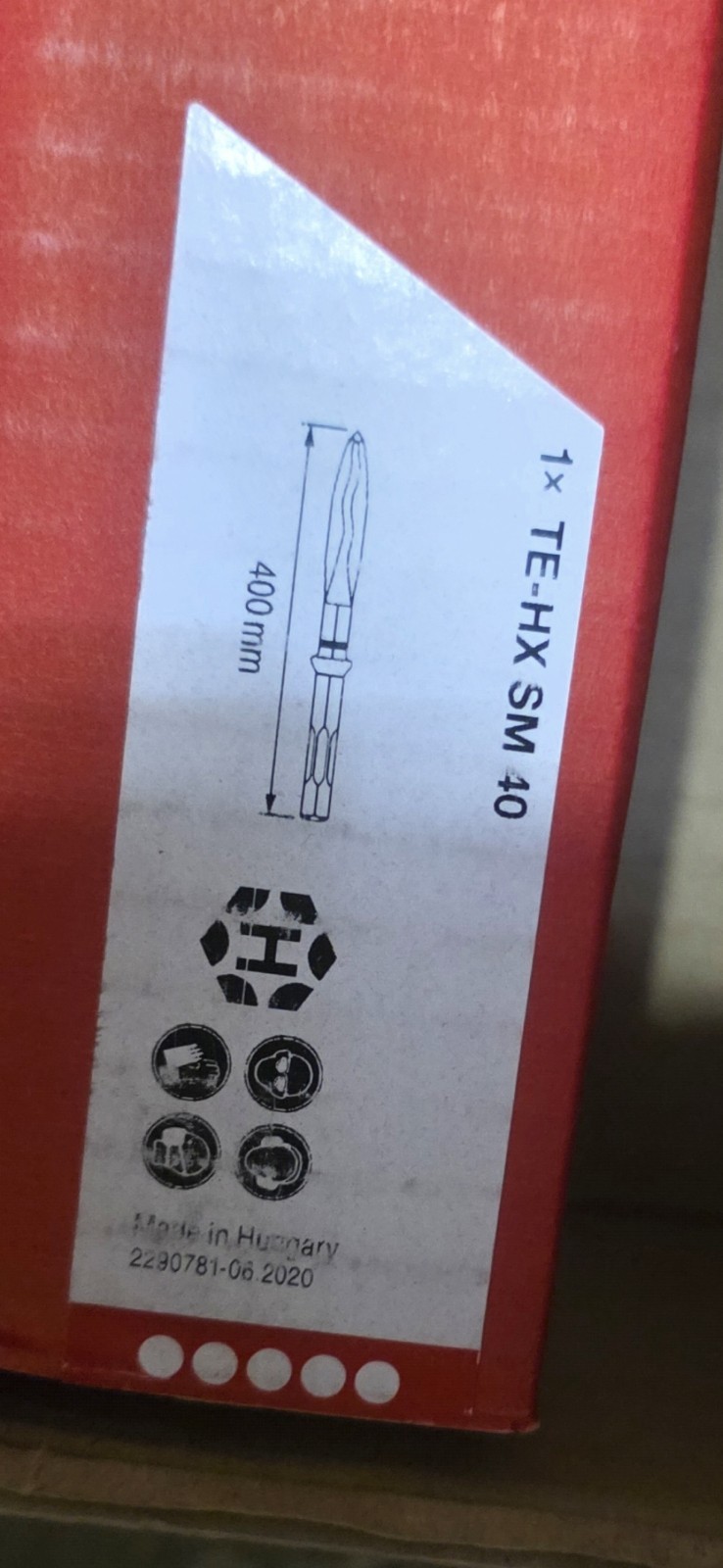 4pc Hilti TE-HX SM 40 Pointed Chisel Bit with 196.9 in TE 3000 Detachable P cord