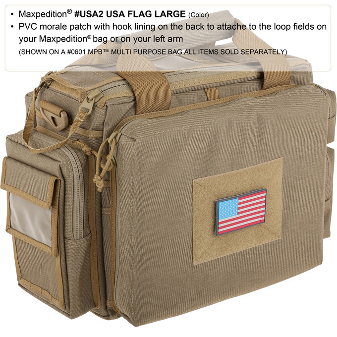 PVC Morale Patch - MAXPEDITION - US FLAG - STANDARD - FIRE EMS - RED Line
