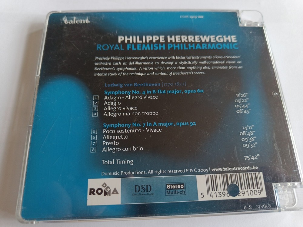BEETHOVEN: SYMPHONY 4 & SYMPHONY 7 NEW CD