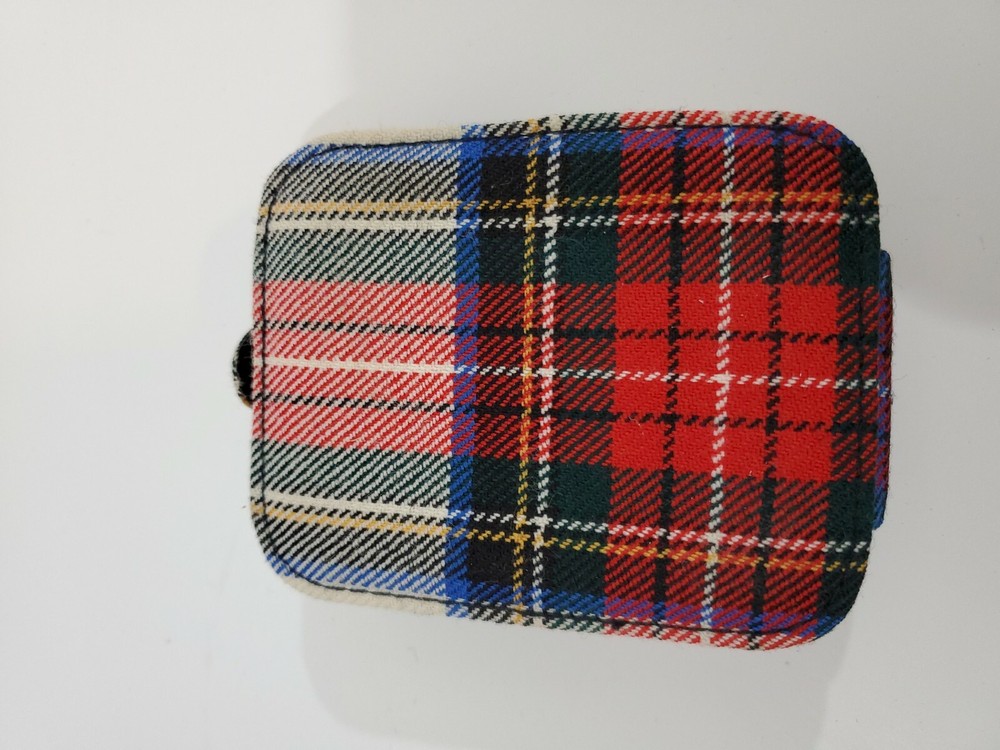 Pendleton Red Plaid Travel Clock 100% Wool Shell