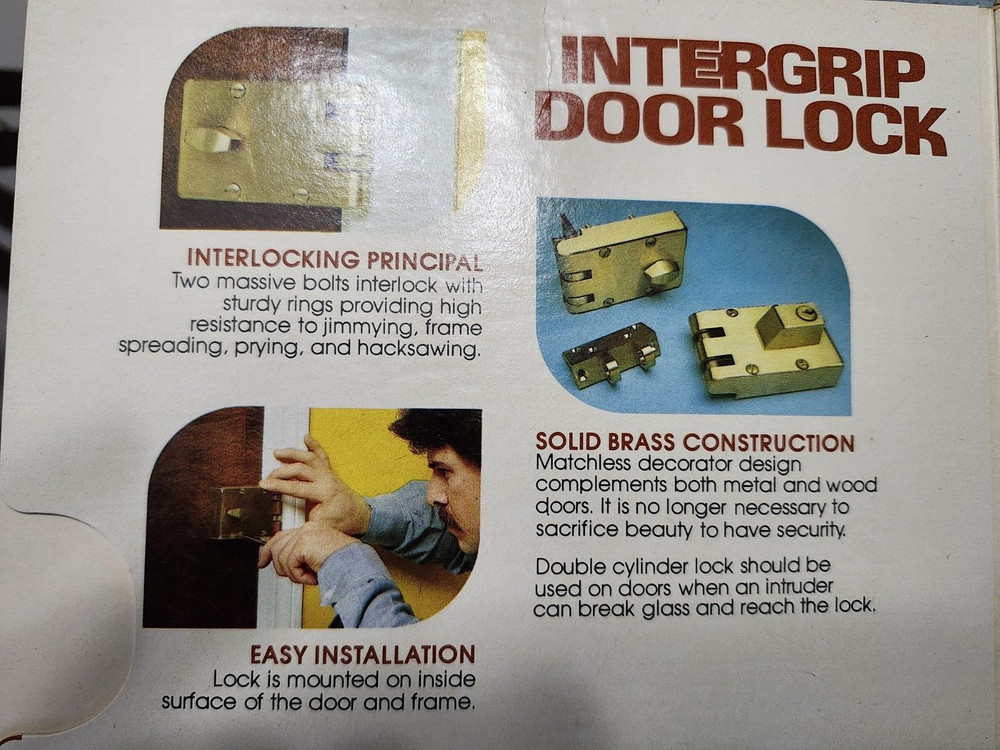 Deadbolt Lock Reversible Bronze NOS
