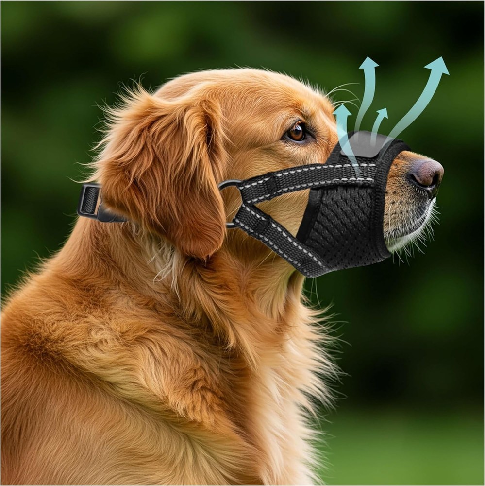 Dog Muzzle for Large Dogs - Soft Breathable XL-Large, Black