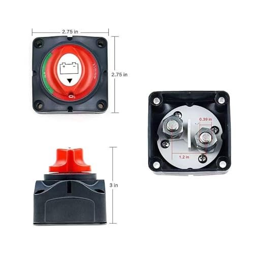 Top Post Battery Disconnect Switch 12v-48v Kill Switch for car, Battery Shut