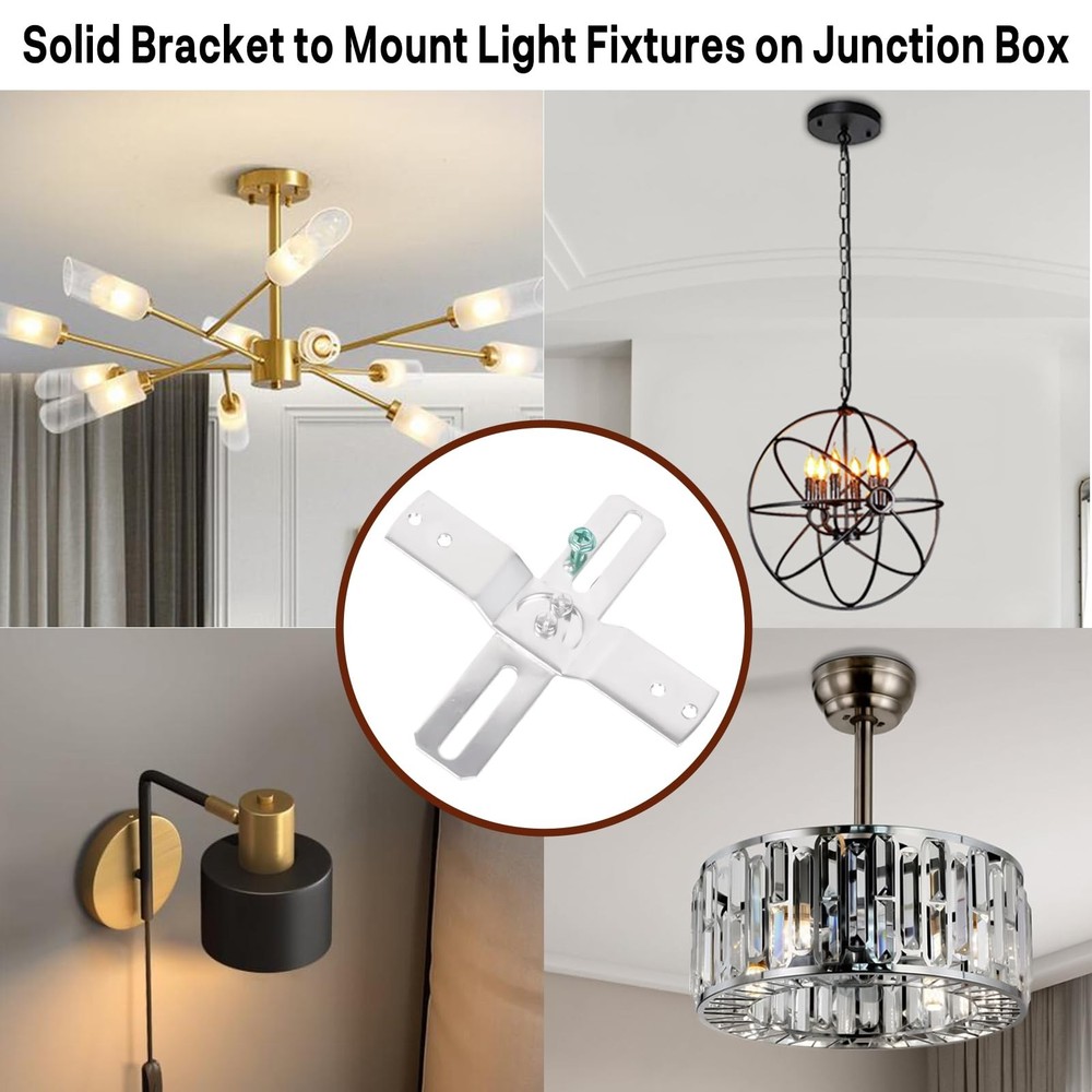 Teemyaa Light Fixture Mounting Brackets, 180° Adjustable A012, Silver