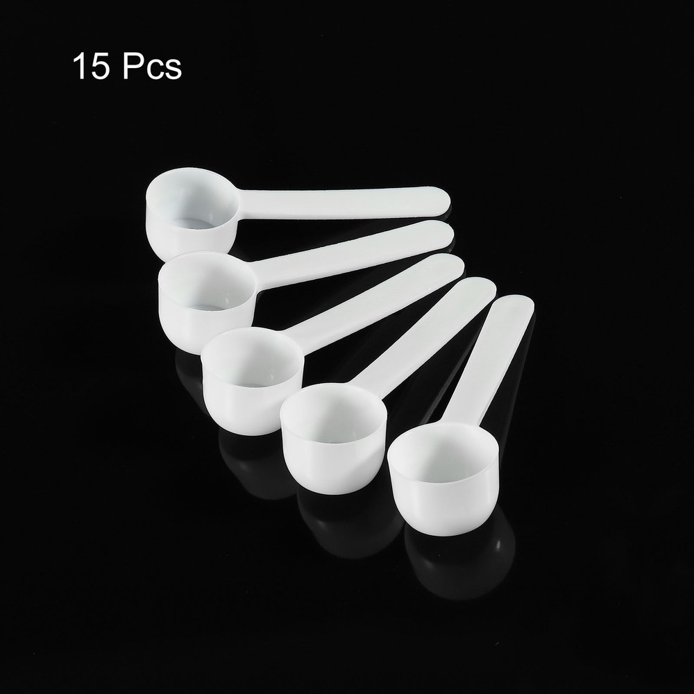 15Pack Micro Spoons 5 Gram Measuring Scoop Plastic Flat Bottom Mini Spoon
