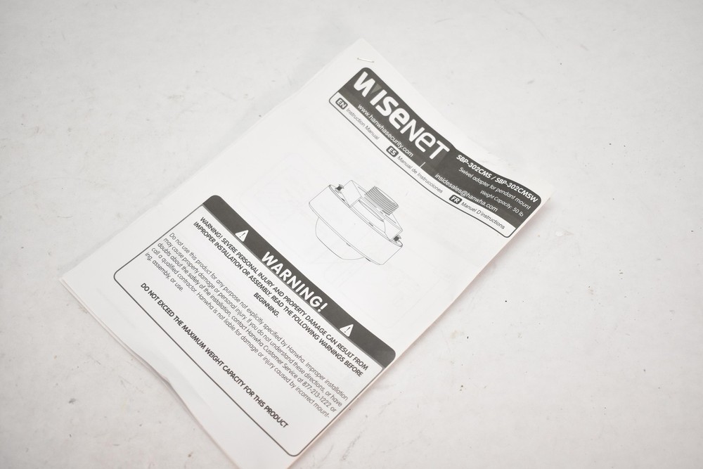 Hanwha Vision SBP-302CMSW Ceiling Mount Camera Bracket White Open Box CCTV