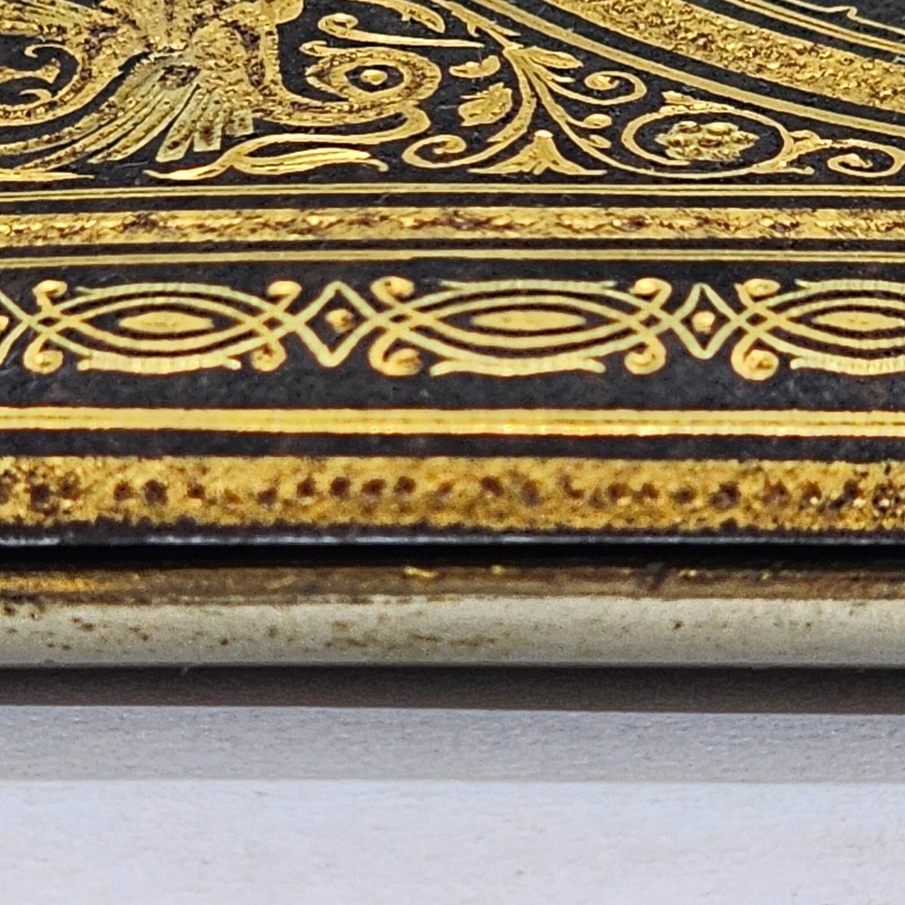 antique spain toledo cigar vesta case damascene dragon rectangular
