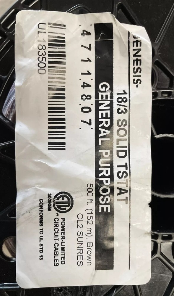 GENESIS 47114807 18/3 SOLID TSTAT 500FT