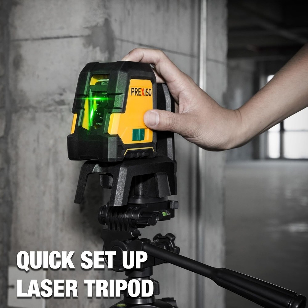 Green Beam Laser Level with Magnetic Base - 100ft Self-Leveling System & Tripod