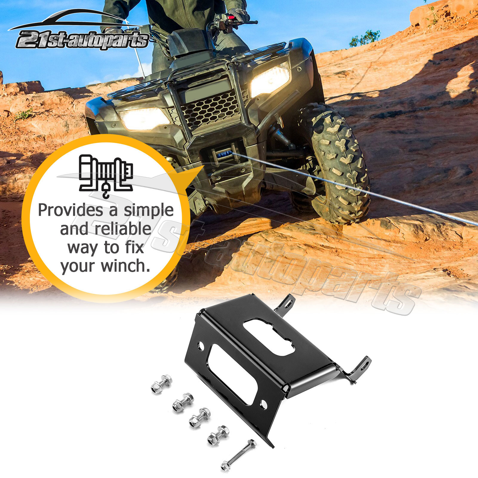 Winch Mount Plate For Honda Rancher Foreman Rubicon TRX420/500/520 2014-2025