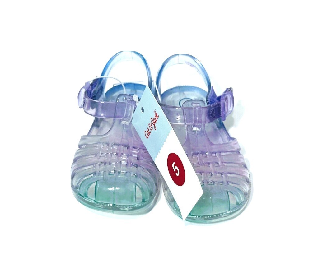 Cat & Jack Toddler Girls Ombre Purple Sunny Jelly Shoes Sandals - Size 5