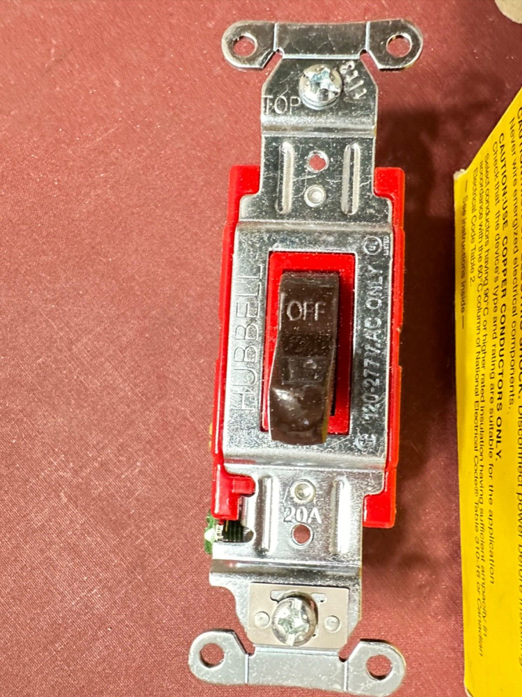 Hubbell 1222B Toggle Switch Hubbell-Pro Double Pole Back/Side Wiring Brown