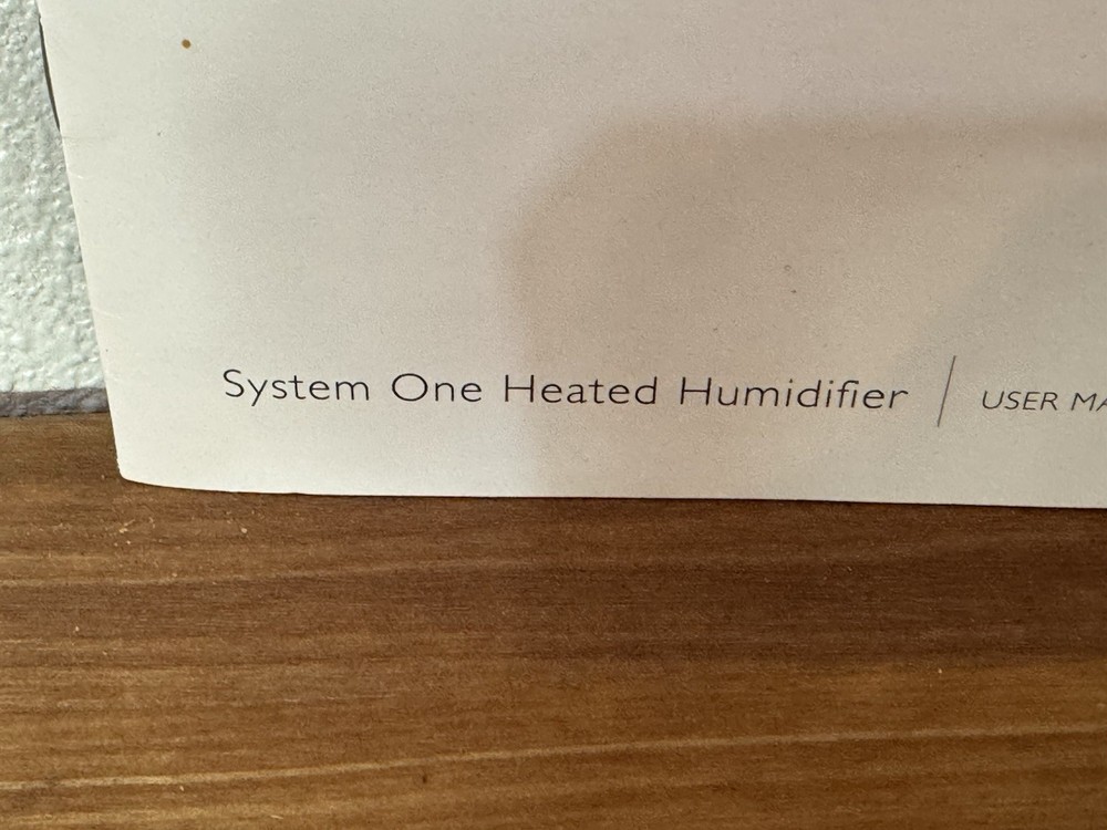 Philips Respironics System 1 Heated Humidifier User Manual