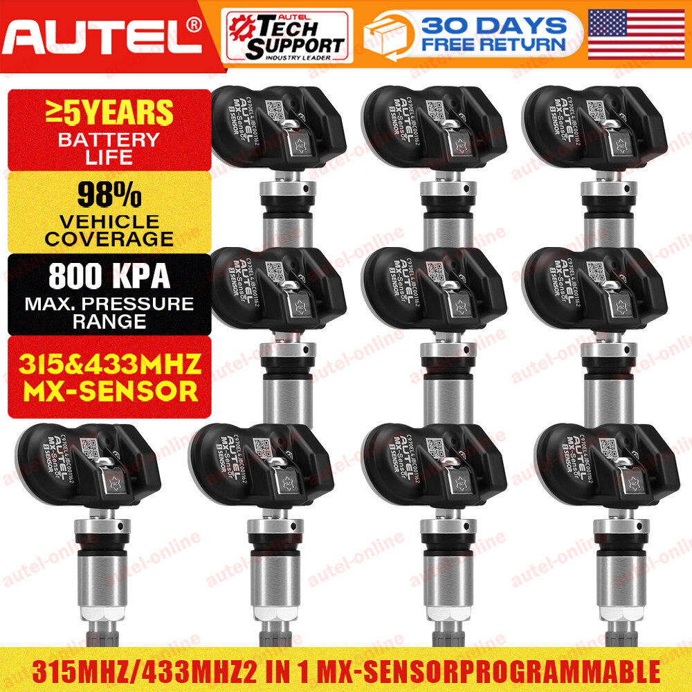 Autel MX-Sensor 315MHz & 433MHz TPMS Universal Programmable Sensor-Metal Valve