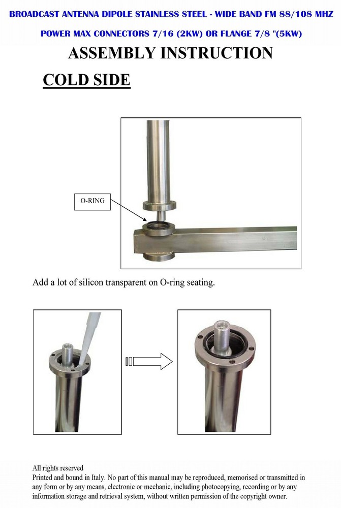 Broadcast FM Transmitting 4 Dipole Type Kathrein Stainless Steel - 1.5 db - 5 kw